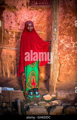 Borana tribe Girl in Yabelo - Ethiopia Stock Photo