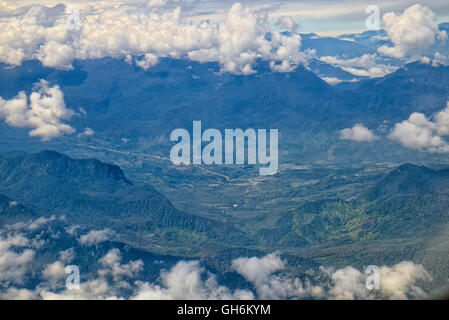 Aerial view from Wamena airport to Jayapura Stock Photo