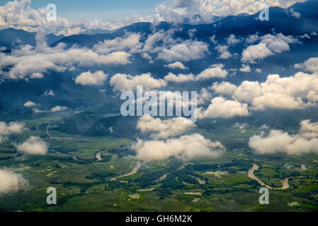 Aerial view from Wamena airport to Jayapura Stock Photo