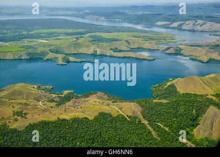 Aerial view from Wamena airport to Jayapura  Taken @Baliem valley to Jayapura, Indonesia, Asia, South East Asia Stock Photo