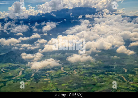 Aerial view from Wamena airport to Jayapura  Taken @Baliem valley to Jayapura, Indonesia, Asia, South East Asia Stock Photo