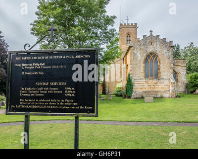 Church of St Peter and St Paul (built in the twelth century) at Abington park, the largest park in Northampton, England. Stock Photo