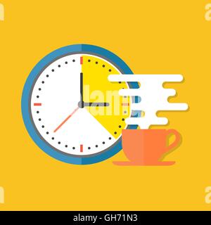 Coffee time concept. Flat design stylish. Isolated on color background Stock Vector