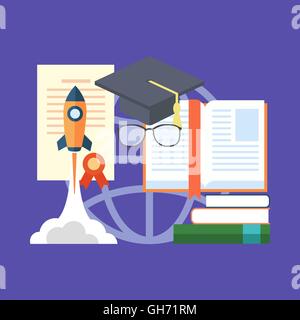 Potential of education concept. Flat design stylish. Isolated on color background Stock Vector