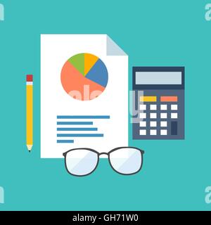 Accounting concept. Flat design stylish. Isolated on color background Stock Vector