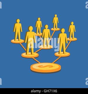 Affiliate, referrals concept. Flat design stylish. Isolated on color background Stock Vector