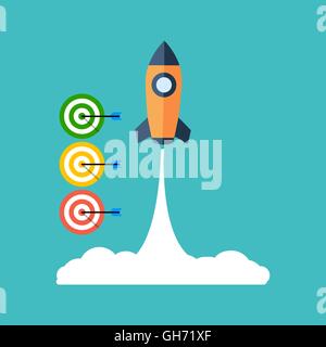 Startup concept. Flat design stylish. Isolated on color background Stock Vector