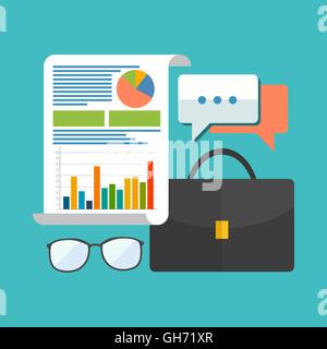 Consulting concept. Flat design stylish. Isolated on color background Stock Vector