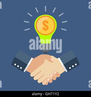 Business cooperation concept. Flat design stylish. Isolated on color background Stock Vector