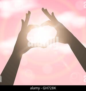 human hands form a heart vector illustration EPS10 Stock Vector Image ...