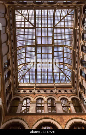 Skylight in the atrium of the 1886 Northwestern Mutual Life Insurance Company Home Office in Milwaukee, Wisconsin. Stock Photo