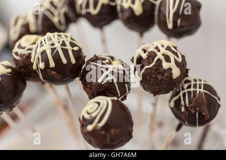 Chocolate cake pops Stock Photo