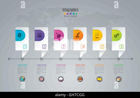 Timeline infographics template vector illustration and business icons. Stock Vector