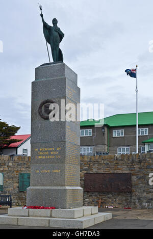 The Falklands conflict memorial on the seafront at Stanley (Port Stanley) in the Falkland Islands Stock Photo