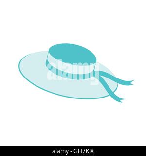 Nice picture with fashion summer hat on a white background Stock Vector