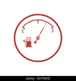 Stylized icon of the automobile fuel sensor on a white background Stock Vector