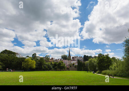 Ross-on-Wye the Wye Valley Herefordshire view of the park and church Stock Photo