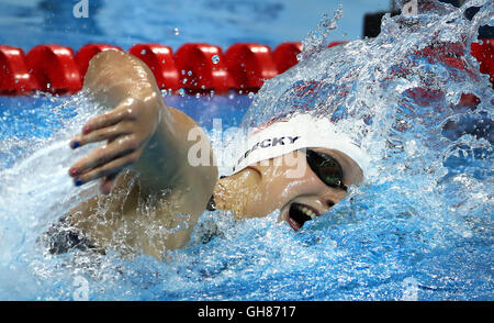 Rio De Janeiro, RJ, Brazil. 7th Aug, 2016. USA's Katie Ledecky in the 400mm freestyle heats. ] 2016 Summer Olympic Games - Rio Brazil.brian.peterson@startribune.com.Rio de Janeiro, Brazil - 08/07/2016. © Brian Peterson/Star Tribune/ZUMA Wire/Alamy Live News Stock Photo