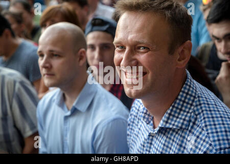 Moscow, Russia. 09 of August, 2016. People protest against 'The Yarovaya law package' restricting Internet privacy during opposition rally in central park Sokolniki in Moscow, Russia Credit:  Nikolay Vinokurov/Alamy Live News Stock Photo