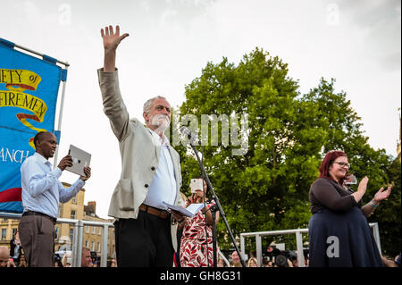 Labour leader Jeremy Corbyn takes part in a Labour leadership hustings at College Green, Bristol. Stock Photo