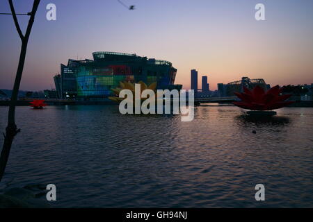 Floating Islands, Banpo bridge, Han River, Seoul Stock Photo