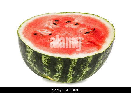 Ripe sliced watermelon, isolated on white background Stock Photo