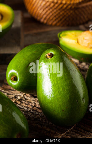 Raw Green Organic Florida Avocados Ready to Eat Stock Photo