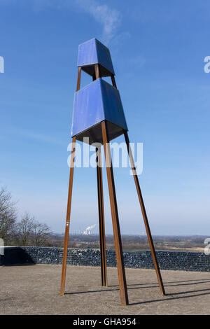 geography / travel, Germany, North Rhine-Westphalia, Ruhr area, Bergkamen, heap 'Grosses Holz', spoil tip, sculpture, member / supporter of the 'Austrian Freedom Party' lighthouse, Additional-Rights-Clearance-Info-Not-Available Stock Photo
