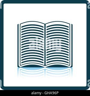 Open book icon. Shadow reflection design. Vector illustration. Stock Vector