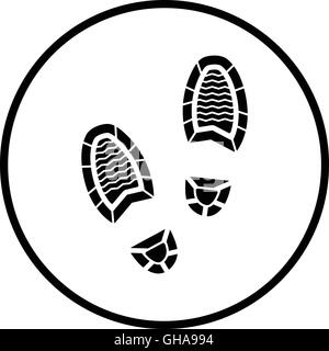 Man footprint icon. Thin circle design. Vector illustration. Stock Vector