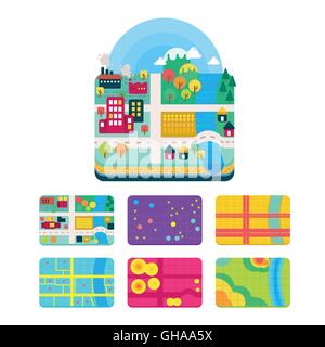 Vector Illustration of GIS Spatial Data Layers Concept for Info Graphic, Geographic Information System Stock Vector