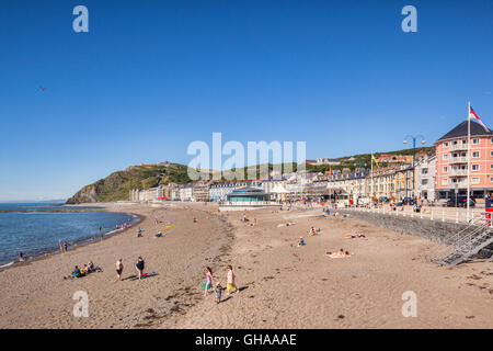 Aberystwyth promenade and beach, Ceredigion, Wales, UK Stock Photo