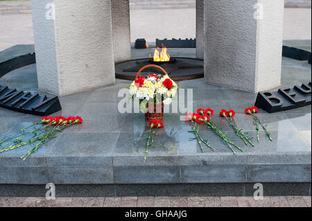 Orenburg, Russia-June 23,2016, Memorial in complex “Salute, Pobeda!” open-air museum located in the Frunze Park in Orenburg city Stock Photo