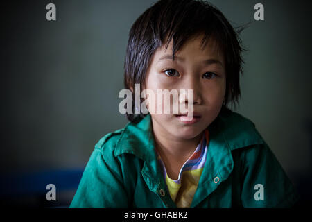 Student in a school in Bandarban - Bangladesh. Stock Photo