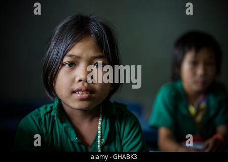 Students in a school in Bandarban - Bangladesh. Stock Photo