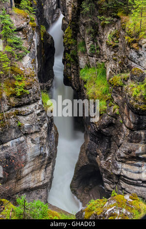 Maligne Falls at Maligne Canyon, Jasper National Park, Alberta, Canada Stock Photo