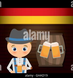 Download Beer boy cartoon hat oktoberfest map icon. Germany. Vector ...