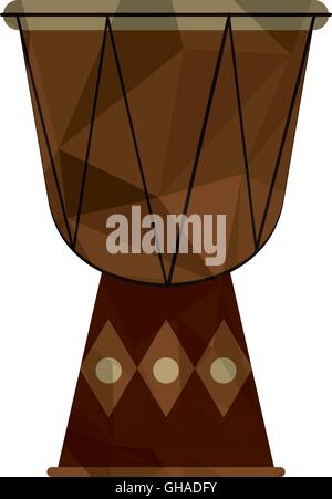 polygon texture djembe icon Stock Vector