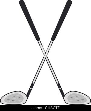 Golf Clubs Crossed icon Stock Vector
