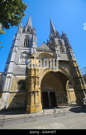 Bayonne Cathedral (Cathédrale Sainte-Marie de Bayonne) in Bayonne, a city in the Aquitaine region of south-western France. Stock Photo