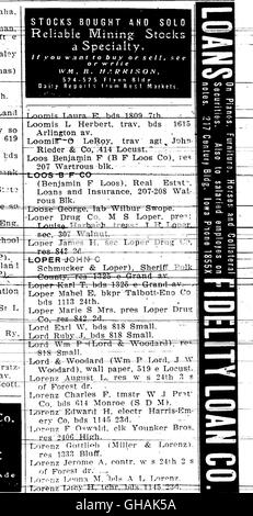 1906 Des Moines and Polk County, Iowa, City Directory (1906) Stock Photo