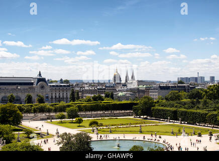 Aerial view of Jardin des Tuileries in Paris Stock Photo