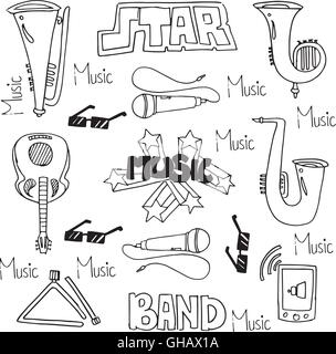 Collection stock music set doodles Stock Vector