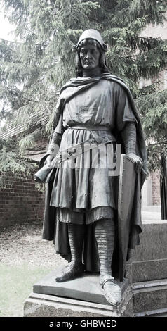 A statue of one of the Grand Masters of the Teutonic Order. Malbork. Poland Stock Photo