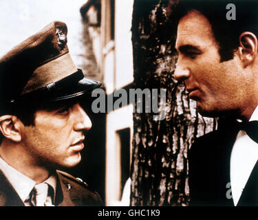 DER PATE The Godfather USA 1972 Francis Ford Coppola AL PACINO (Michael Corleone), JAMES CAAN (Sonny Corleone) Regie: Francis Ford Coppola aka. The Godfather Stock Photo