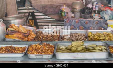 Traditional ecuadorian food at street market in Cuenca, Ecuador. Stock Photo