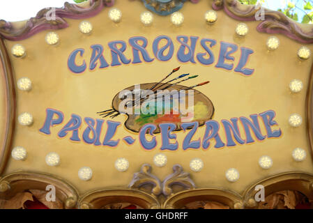 Paul Cezanne Artist's Palette Painted on Carousel or Carrousel Aix-en-Provence France Stock Photo