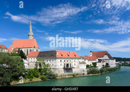 Steyr: Old City on river Enns with the parish church, Austria, Oberösterreich, Upper Austria, Stock Photo