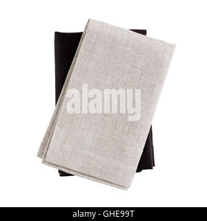 Folded napkins isolated on white background Stock Photo