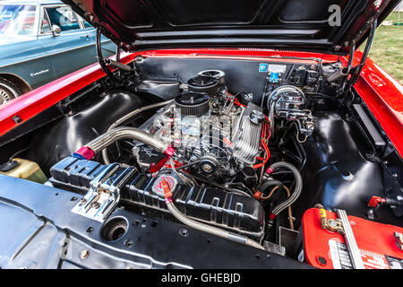 Old Pontiac GTO car engine. Stock Photo